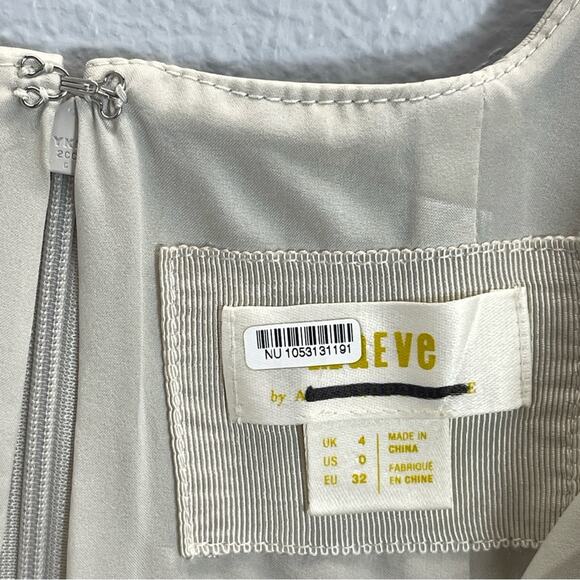 Maeve Cream Faux Leather Square Neck Mini Dress - Picture 3 of 10